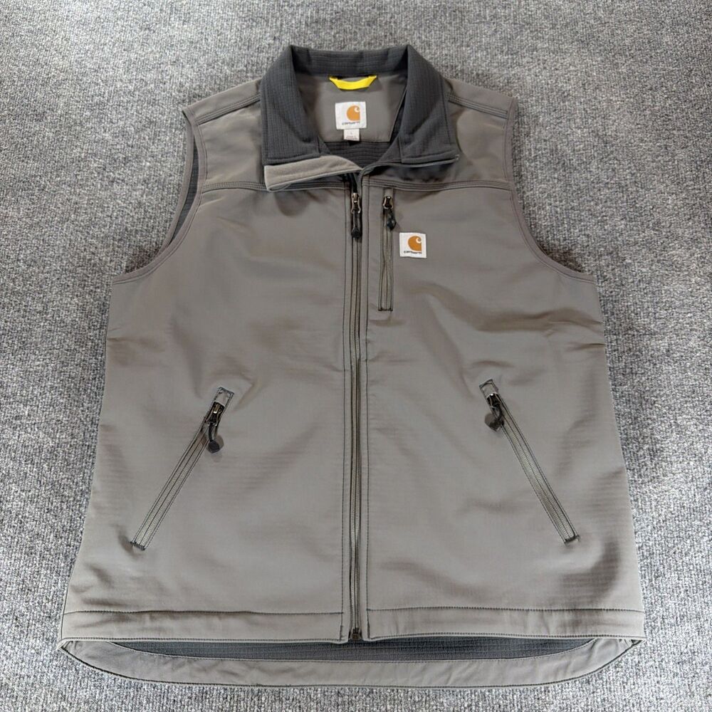 Carhartt Denwood Vest Men's Large Gray Full Zip Lightweight Pockets Work Casual
